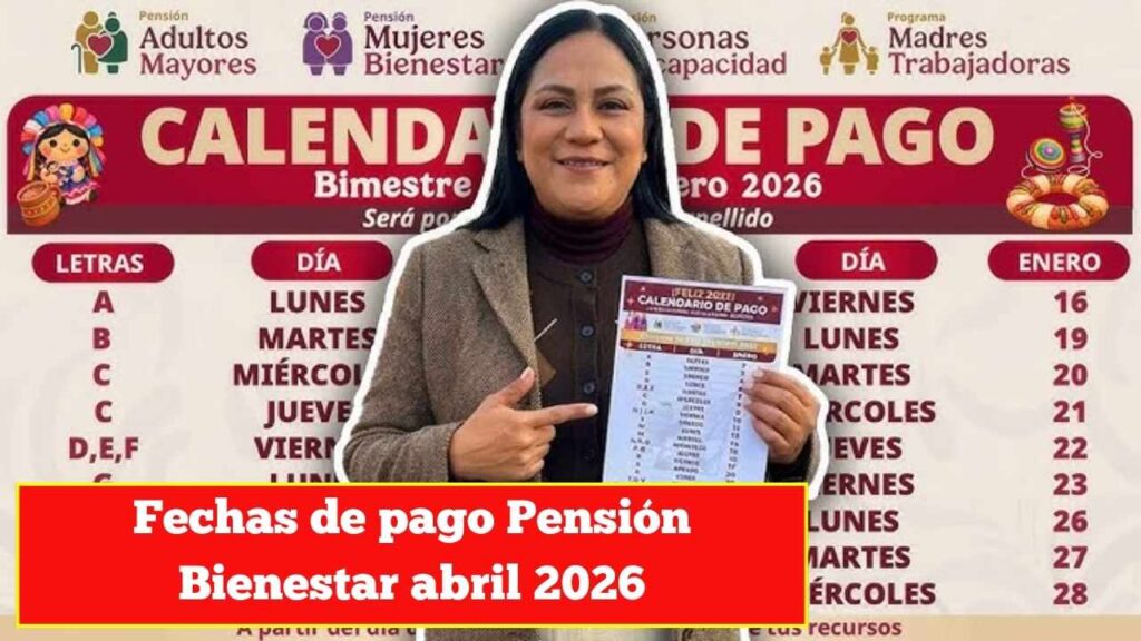 Fechas de pago Pensión Bienestar abril 2026: calendario detallado para beneficiarios adultos mayores
